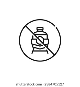 Ningún símbolo de icono de línea de tren aislado en fondo blanco