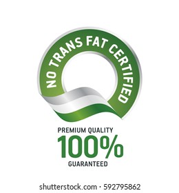 No Trans Fat Certified green ribbon label logo icon