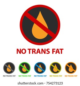 No Trans Fat Icon - Different Colors