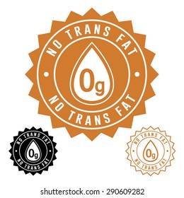 No Trans Fat Icon Seal