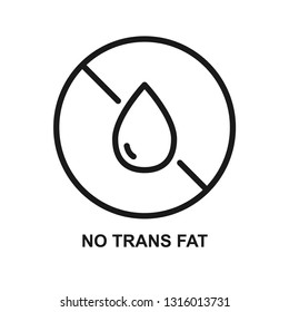 No trans fat icon. Stroke outline style. Line vector. Isolate on white background.