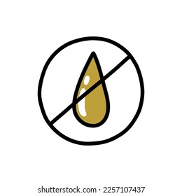 no trans fat label doodle icon, vector illustration