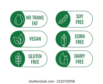 No Trans Fat Soyfree Vegan Cornfree Stock Vector (Royalty Free ...