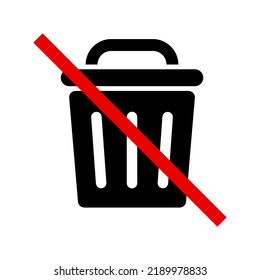 No trash can use. Do not throw trash in trash can. Vector.