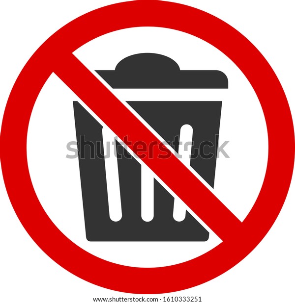 No Trash Can Vector Icon Flat Stock Vector (Royalty Free) 1610333251 ...