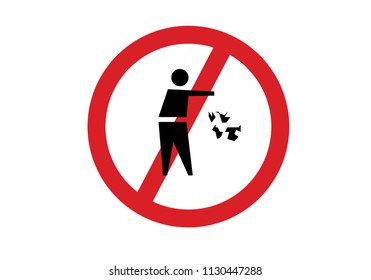 No trash or garbage prohibition sign notice figure