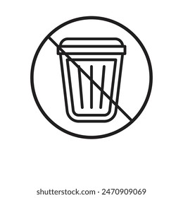 No Trash Icon Advocating Clean and Litter-Free Spaces