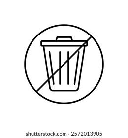 No trash icon in liner stroke style