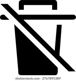 No Trash Icon, Prohibited Delete Bin Symbol