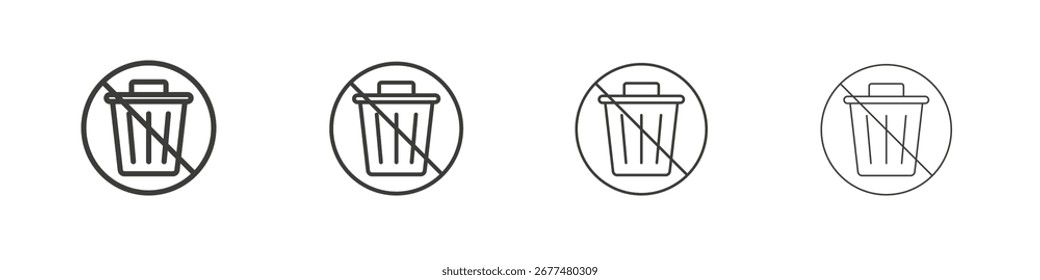 No trash icon symbol. Vector isolated illustration.