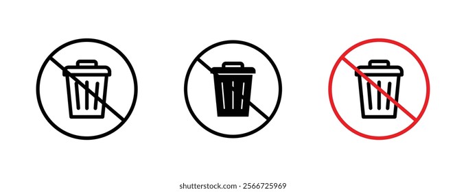 No trash icons vector collection pack.
