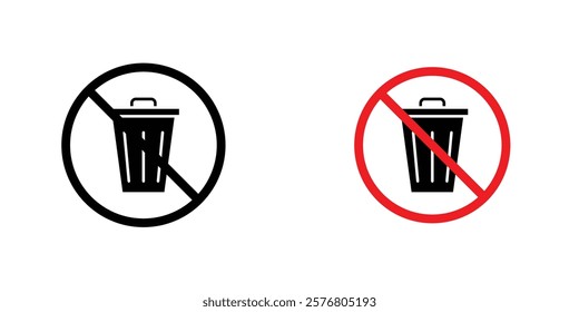 No trash icons vector pack for web designs