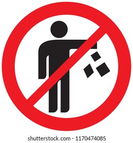 no trash sign (prohibition icon)