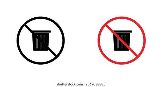 No trash sign vector graphic pack