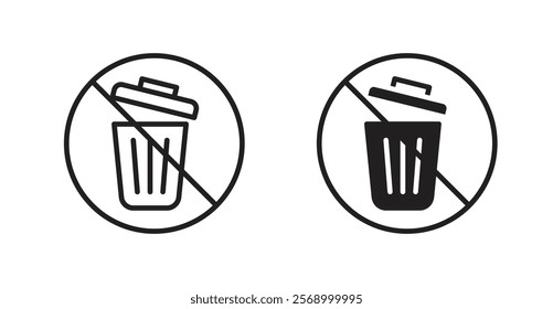 No trash sign vector set vector graphics designs