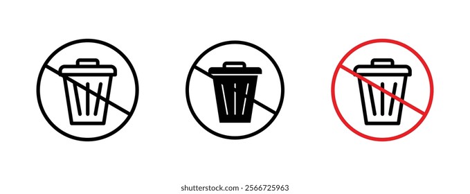No trash signs vector collection pack
