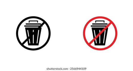 No trash signs. vector signs set