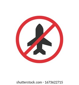 No travel icon in a flat design. Vector illustration