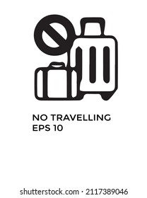 No traveling icon and safety solid icon vector