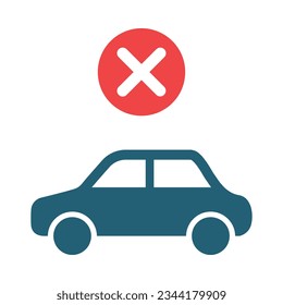 No Travelling Glyph Two Color Icon For Personal And Commercial Use.
