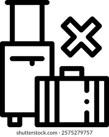 no tree cutting icon. Thin Linear Style Design Isolated On White Background