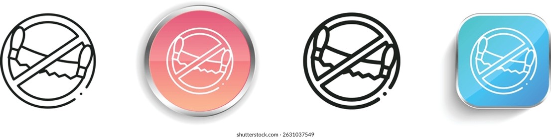 no tree cutting icon. Thin Linear, Regular and Button Style Design Isolated On White Background