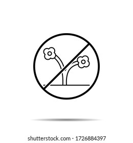 No tree  joshua icon  Simple thin line  outline vector tree ban  prohibition  embargo  interdict  forbiddance icons for ui   ux  website mobile application