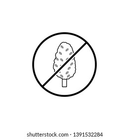 No Tree with leaves icon. Simple thin line, outline vector of ban, prohibition, forbid icons for UI and UX, website or mobile application