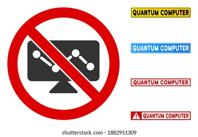 No Trend Monitoring sign with captions in rectangle frames. Illustration style is a flat iconic symbol inside red crossed circle on a white background. Simple No Trend Monitoring vector sign,