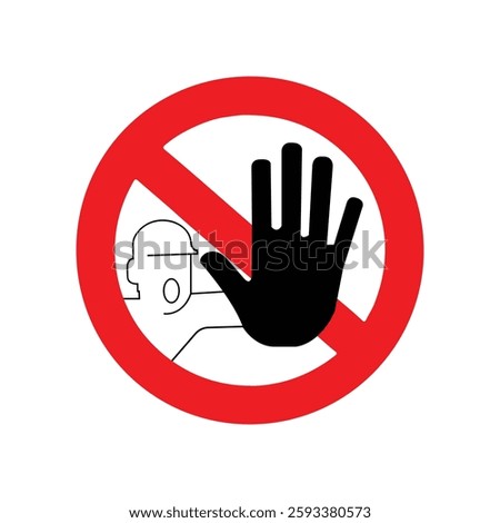 no trespass sign. trespassing prohibited symbol. stop pictogram symbol vector on white background