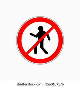 No Trespassing Icon. Restricted Area. Dangerous Lane.