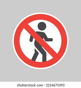 No trespassing ringing red prohibition sign. Do not enter vector restriction sticker.