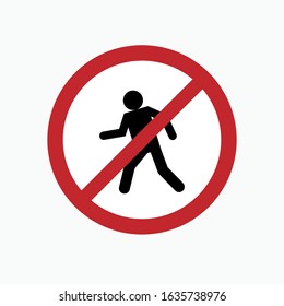 No Trespassing Sign Board - Warning Emblem or Sticker,  Attention Symbol Vector.