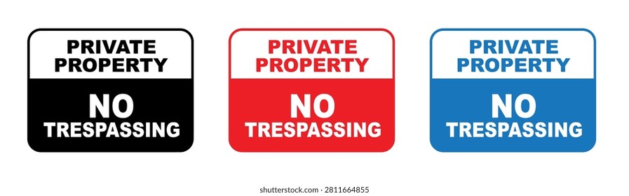 No trespassing sign on white background