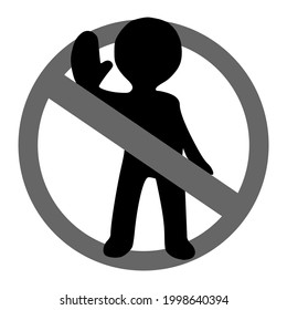 No trespassing sign. Template isolated on white background. 2D simple flat style graphic design. Can be used for any purposes. Vector EPS10