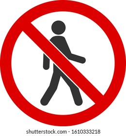 No trespassing vector icon. Flat No trespassing pictogram is isolated on a white background.