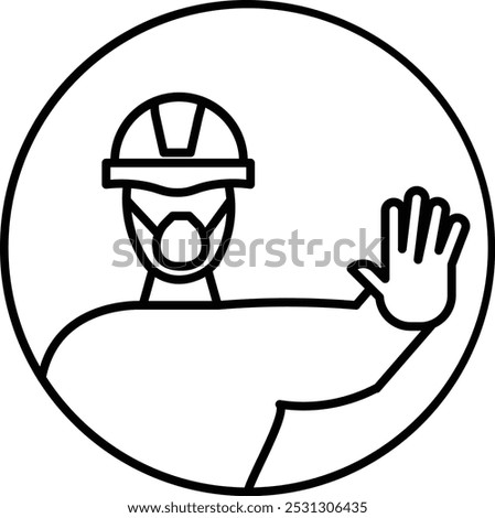 No Trespassing Vector Line Icon Design