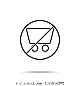 No trolley icon. Simple thin line, outline vector of web ban, prohibition, embargo, interdict, forbiddance icons for ui and ux, website or mobile application