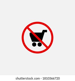 No trolley isolated on background. Prohibition keyboard symbol modern, simple, vector, icon for website design, mobile app, ui. Vector Illustration