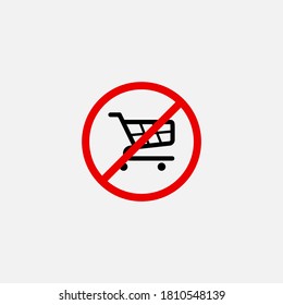 No trolley isolated on background. Prohibition keyboard symbol modern, simple, vector, icon for website design, mobile app, ui. Vector Illustration