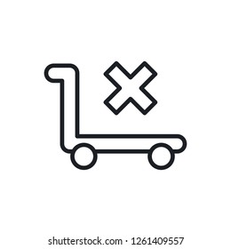 no trolley vector icon