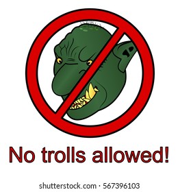 No trolls allowed sign No trolling sign vector illustration