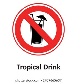 Kein Tropical Drink Vector Icon, das leicht geändert oder bearbeitet werden kann

