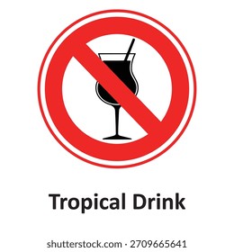 No hay icono de Vector de bebida tropical que se puede modificar o editar fácilmente

