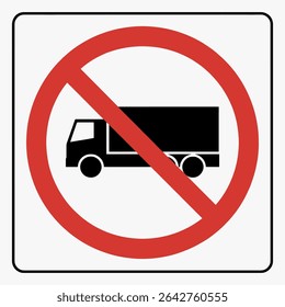 No Truck Allowed Sign – Vector Icon for Road Restrictions and Traffic Control