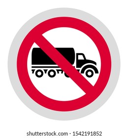 No truck forbidden sign, modern round sticker