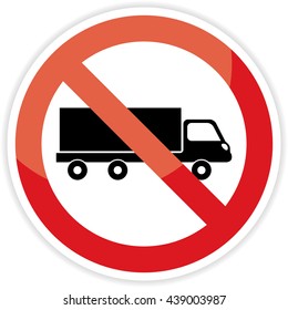 No truck forbidden sign on white background.vector illustration