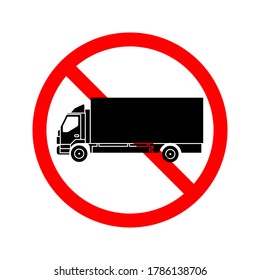 No Truck Icon. No Truck Or No Parking Sign. Prohibited Sign. No Trucks Allowed Sign. Vector Illustration