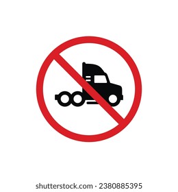No truck icon sign symbol isolated on white background. No vehicles allowed icon
