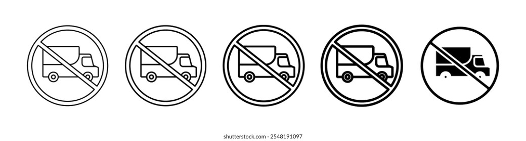 no truck icon Simple thin line logo set